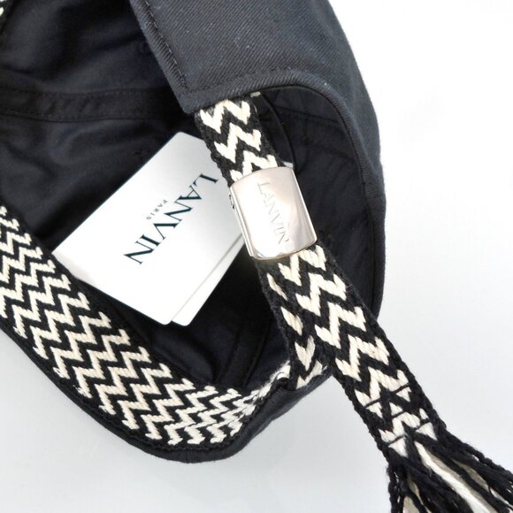NWT$360 LANVIN Curb Woven Logo Cotton Baseball Cap 60 Medium - Picture 6 of 11